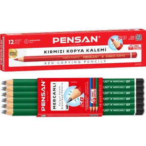 Mercanlı Kurşun Kalem Hb 12'li + Kırmızı Kopya Kalemi 12'li