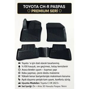 Toyota Chr 2023+ Uyumlu 3D Oto Paspas Havuzlu