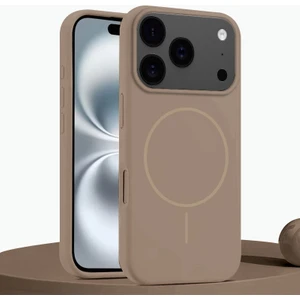 Apple iPhone 17 Pro Uyumlu Kılıf Zebana Liquid Soft Silikon Kılıf (Kablosuz Şarj Destekli) Desert Titanyum