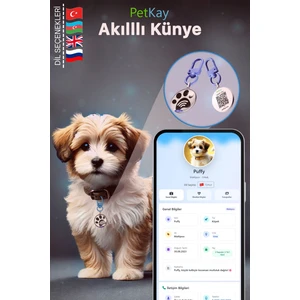 Köpekler Için Akıllı Künye, Nfc Dijital Isimlik Ve Tasma Künyesi Qr Kod Künye Paslanmaz Çelik Mavi isimli Köpek Tasması, Köpek isimlik