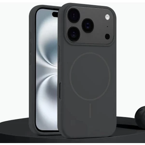Apple iPhone 17 Pro Max Uyumlu Kılıf Zebana Liquid Soft Silikon Kılıf (Kablosuz Şarj Destekli) Gri