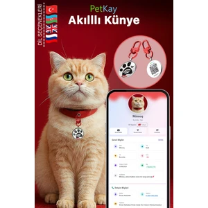 Kediler Için Akıllı Künye, Nfc Dijital Isimlik Ve Tasma Künyesi Qr Kod Künye Paslanmaz Çelik Kırmızı İsimli Kedi Tasması, Kedi İsimlik