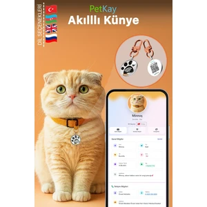 Kediler Için Akıllı Künye, Nfc Dijital Isimlik Ve Tasma Künyesi Qr Kod Künye Paslanmaz Çelik Turuncu İsimli Kedi Tasması, Kedi İsimlik