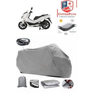 Mondial 125 Strada Branda Gri Arka Çanta Uyumlu(Topcase) Motosiket Brandası Motor Örtüsü Çadır Su Geçirmez Motosiklet Kılıfı Motor Brandası,lastikli,taşıma Torbalı