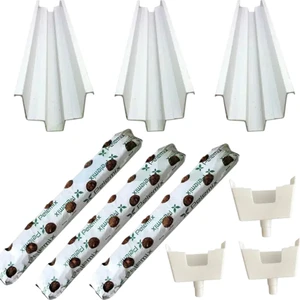 Üçlü Topraksız Çilek Üretim Seti -Cocopeat + Çilek Kanalı + Drenaj Kapakları