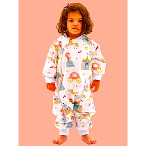 Mini Kiti Elyafsız Kışlık Uzun Kol Çift Kat %100 Pamuk Pazen Prensesli Ceylanlı Cocuk Bebek Uyku Tulumu