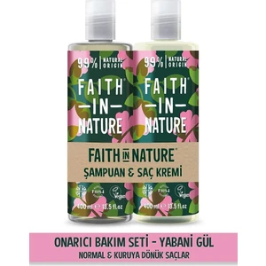 Faith In Nature %99 Doğal Onarıcı Şampuan&saç Kremi Yabani Gül