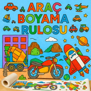 Haydi Dekor Araçları Tanıyorum ve Boyuyorum Boyama Rulosu – 30X500 cm | Eğitici Dev Rulo Boyama Kağıdı | Okul Öncesi Aktivite – Çocuklar Için Ulaşım Araçları Temalı