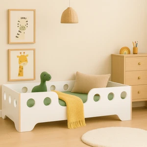 Montessori Yatak Çocuk Yatağı Bebek Karyolası Mdf Tek Kişilik Atlantik Çam