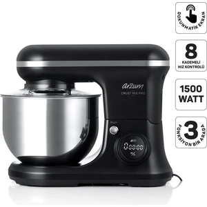 1500w Crust Mıx Pro Stand Mıkser Siyah 5 lt Kapasiteli 8 Kademeli Hız Ayarı