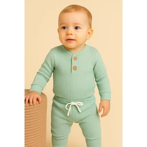 Unisex Basic Badili Alttan Çıtlı Fitilli Bebek Takım 3 Ay - 2 Yaş