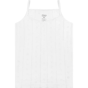 Kız Çocuk Atlet Ribana Ince Askılı Jakarlı Desen (%100 Pamuk)