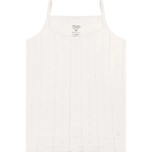 Kız Çocuk Atlet Ribana Ince Askılı Jakarlı Desen (%100 Pamuk)