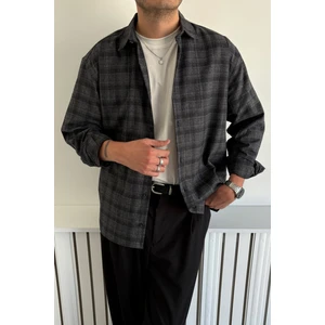 Erkek Oversize %100 Pamuk Ekose Gömlek