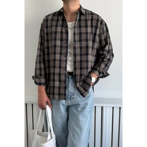 Erkek Oversize %100 Pamuk Ekose Gömlek