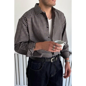 Erkek Oversize %100 Pamuk Ekose Gömlek