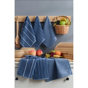 6 Parça %100 Pamuk 30 x 50CM Lacivert Mutfak Havlusu Seti Mutfak Kurulama Bezi Seti Alantech