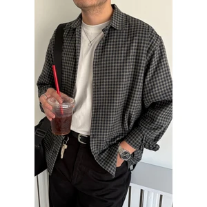 Erkek Oversize %100 Pamuk Ekose Gömlek