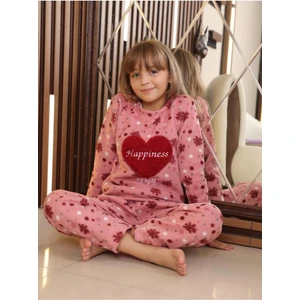 Kışlık Kalın Polar Kız Çocuk Pijama Takım