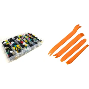 460 Adet Trim Klips Paneli Raptiye Seti Araba Bağlantı Elemanları Kapı Pervaz Döşeme Tamponları + 4lü  Oto Teyp Döşeme Trim Sökme Kapı Döşeme Trim Sökme Aparatı