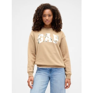 Kadın Bej Relaxed Gap Logo Sweatshirt
