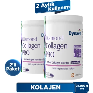 Multi Collagen&Bromelain 300g Toz x2 - Hidrolize Peptit Tip 1&3 Sığır ve Tip 2 Tavuk Kolajeni, Bromelain