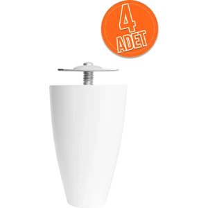 4 Adet 10 cm Beyaz Plastik Koltuk Ayağı – Kanepe Baza Dolap Uyumlu Tablalı Ayak