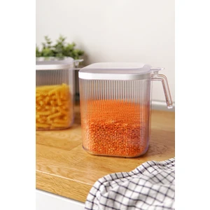 Kulplu Kapaklı Erzak Saklama Kabı 2,5 Lt - Hava Geçirmez Kapaklı Saklama Kabı, Şeffaf Satıcının Ortalama Ürün Puanı 4.7