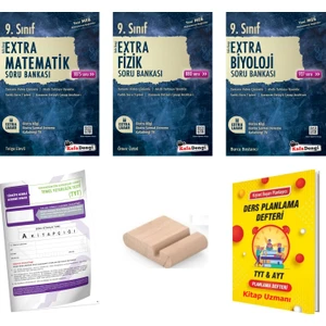 9. Sınıf Biyoloji Fizik Matematik  Extra Soru Bankası Yeni Müfredat+Telefon Tutucu+Deneme+Plan Deft