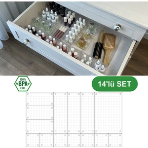 14'lü Set Çekmece Içi Dolap Içi Düzenleyici Organizer Kristal