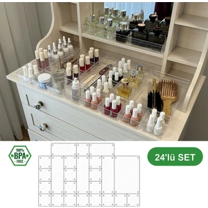 24'lü Set Çekmece Içi Dolap Içi Düzenleyici Organizer Kristal