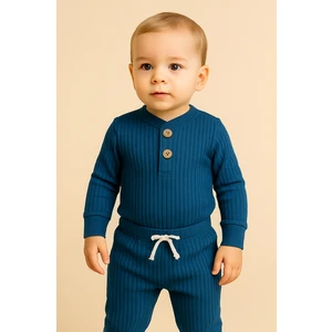 Unisex Basic Badili Alttan Çıtlı Fitilli Bebek Takım 3 Ay - 2 Yaş