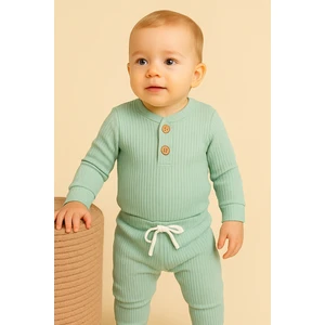 Unisex Basic Badili Alttan Çıtlı Fitilli Bebek Takım 3 Ay - 2 Yaş