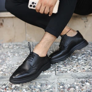 Sail Lakers - Siyah Deri Bağcıklı Erkek Günlük Ayakkabı