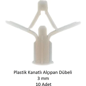 Plastik Kanatlı Alçıpan Dübeli 3 Mm, 10 Adet