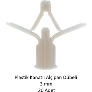 Plastik Kanatlı Alçıpan Dübeli 3 Mm, 20 Adet