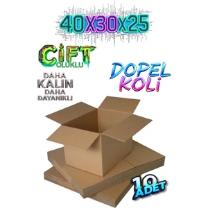10 Adet 40X30X25 Çift Oluklu Dopel Koli Kutu Boş Karton Çeyiz Kolisi Eşya Taşıma Kolisi