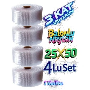 25 cm x 50 Metre Balonlu Naylon Patpat Eşya Koruma Naylonu 4 Lü Set
