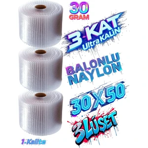 30 cm 50 Metre Balonlu Naylon Patpat Eşya Koruma Naylonu 3 Lü Set