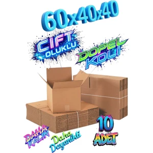 10 Adet 60x40x40 Çift Oluklu Dopel Koli Eşya Taşıma Kolisi 