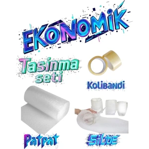 Mini Eko Taşınma Seti 1 Adet Kolibandı + 20 cm x 5 Metre Şilte + 100 cm x 5 Metre Balonlu Naylon