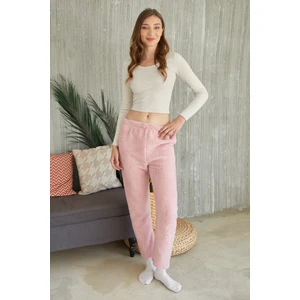 Beli Lastikli Pelüş Pijama Altı