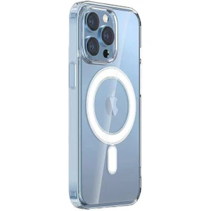 iPhone 14 Pro Max Magsafe Kılıf Sert Yapılı ve Şeffaf Sararmaz Premium Silikon Kapak Ryc/embos