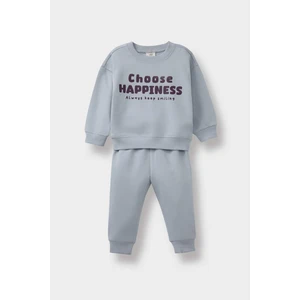 Erkek Bebek 2'li Takım Baskılı Sweatshirt Eşofman Altı E8985A525AU