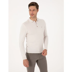 Pierre Cardin Erkek Taş Slim Fit Polo Yaka Basic Triko Kazak 50314189-VR049