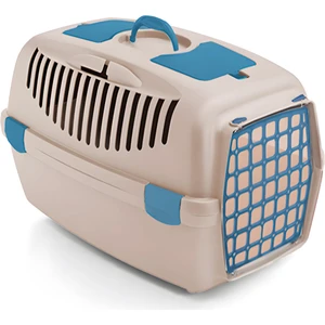 Gulliver 3 Kedi Köpek Taşıma Çantası Mavi Bej 61X40X38 cm