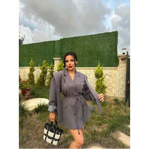 Tasarım Bağlamalı Oversize Blazer Ceket