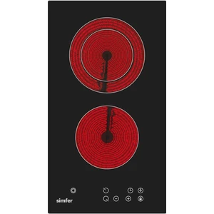 3370 2g Elektrikli 30 cm Siyah Cam Ankastre Ocak