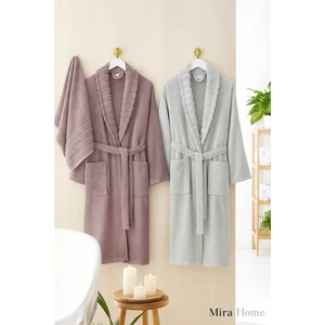 4 Parça Soft Elegance Banyo Aile Bornoz Seti %100 Pamuklu