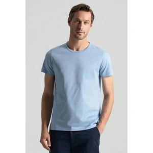 Açık Mavi Bisiklet Yaka Basic T-Shirt